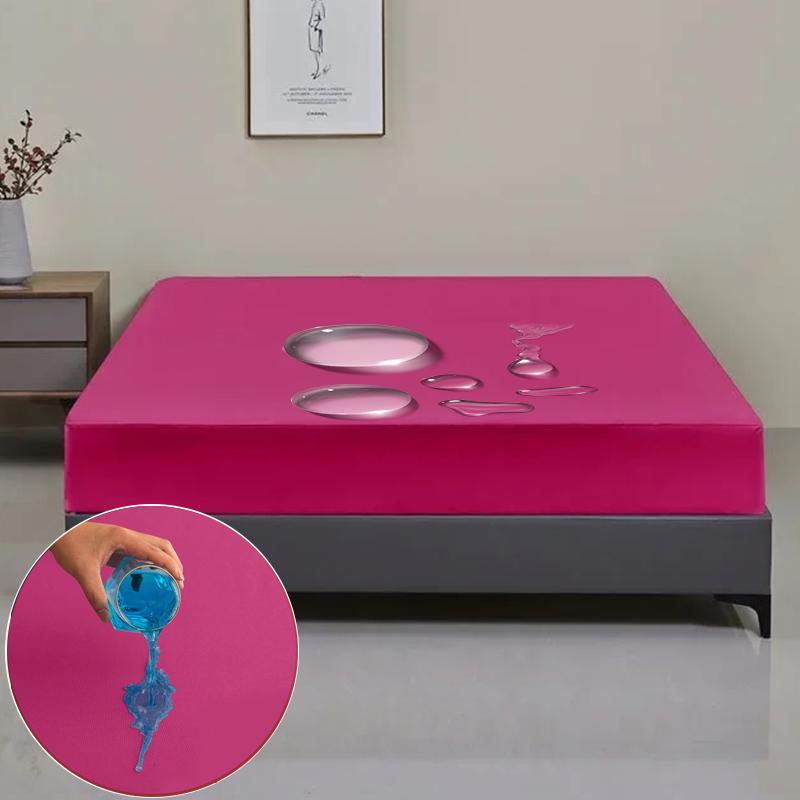 Всесезонный водонепроницаемый протектор матраса Мягкая полиэстеровая простыня с глубоким карманом 8 цветов Современная простыня на резинке Прочный наматрасник Постельное белье Покрывало