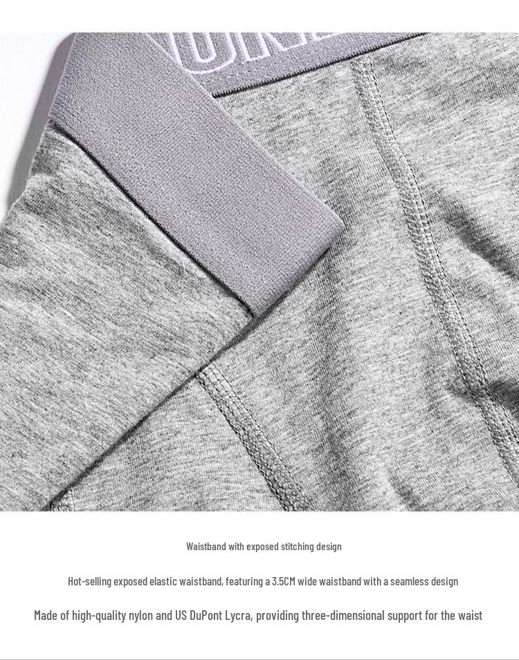 Мужские боксеры-брифы из чистого хлопка со средней посадкой, свободные - Удобные, дышащие, больших размеров (Длинная)