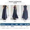 Летнее Однотонное Плюс Крю Супер Мори Девушка Стиль [ДНЕВНАЯ ОДЕЖДАDaycloth] Женское Хлопково-Льняное Платье, Цвет, На молнии, Без рукавов, Подчеркивающее фигуру, Размеры, Горловина,