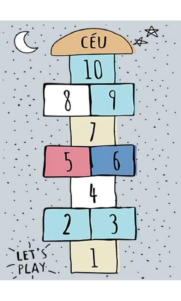 Tapis chambre enfant 80x150 cm Polyester Marelle Argenté