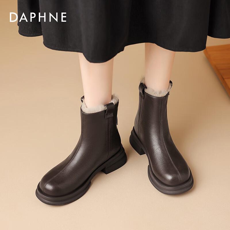 Женские плюшевые ботильоны Daphne на массивном каблуке