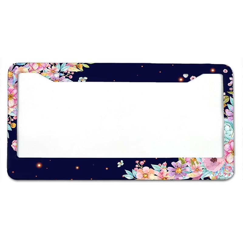 Крышка номерного знака автомобиля из алюминиевого сплава с узором «цветок сливы» по американскому стандарту, водонепроницаемая крышка номерного знака автомобиля, автомобильные аксессуары