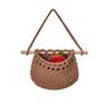 Practical Cotton Rope Hanging Fruit Baskets Handmade Simple 3 Tier Storage Bag Stylish Fruit Net Pocket for Home