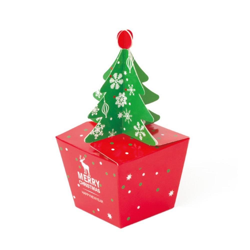 10 Pcs Paper Christmas Gift Box DIY Gift Packaging Box Christmas Tree Candy Box Kids