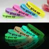 Women Men Basketball Wristband Luminous Rubber Bracelets Never Give Up Bracelet Silicone Sweat Band