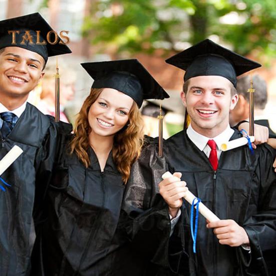 Кисточка для выпускного с подвеской 2025 года, в наличии разные цвета, стиль цветных блоков, длина 40 см, кисточка для рожка на выпускной для школьного сезона