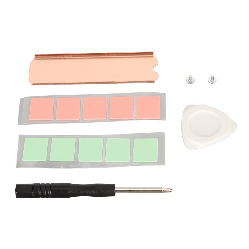 M.2 2280 SSD Copper Heat Sink Stable Rustproof Hard Disk Heat Sink with Silicone Thermal Pad for