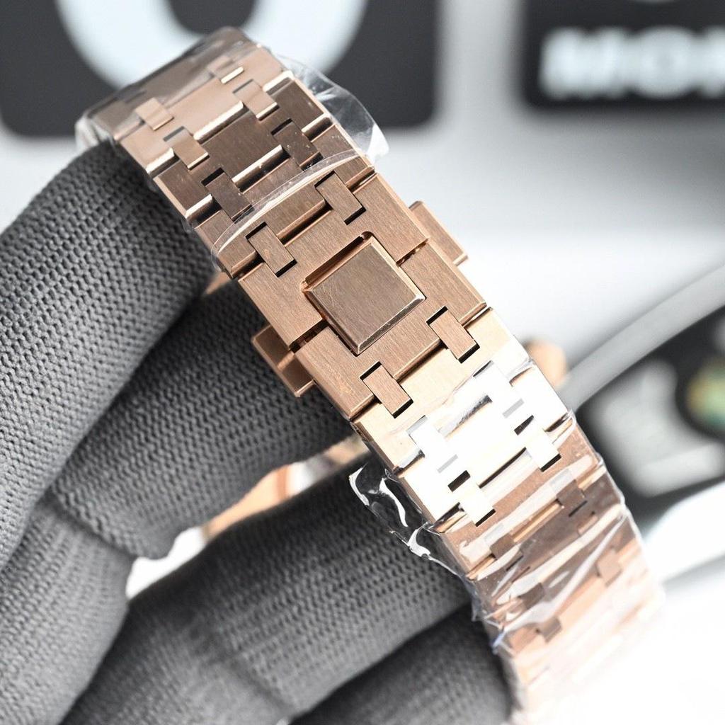 Мужские автоматические механические часы AP Royal Oak 15407, водонепроницаемые, с люминесцентными метками, стальной браслет