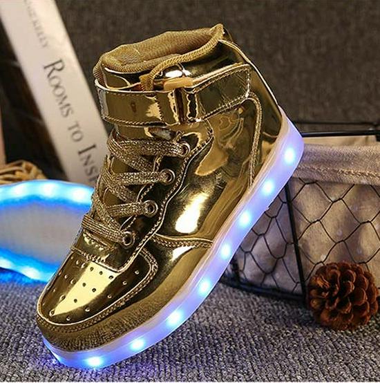 LED Light-Up High-Top Shoes, Casual Sports Sneakers for Boys and Girls