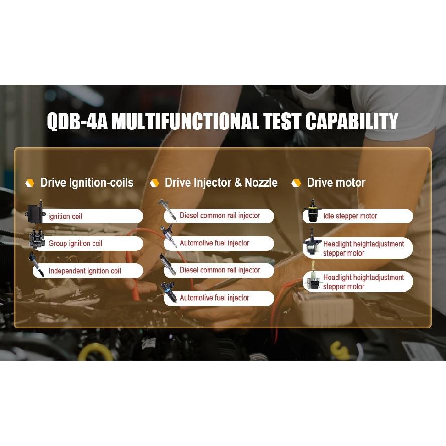 QDB-4A Автомобильный тестер катушек зажигания Детектор неисправностей шагового двигателя холостого хода, электромагнитного клапана, форсунки, исполнительного механизма Генератор ШИМ-сигнала