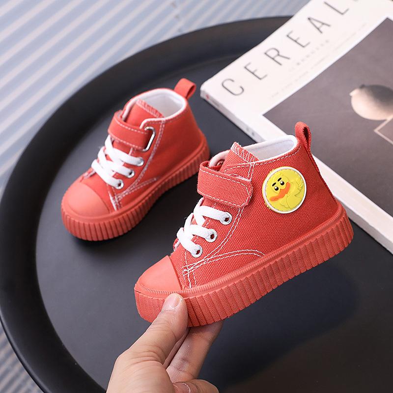 Детские высокие парусиновые туфли весна осень симпатичные теннисные туфли для девочек дышащие модные детские повседневные кроссовки для мальчиков для ходьбы