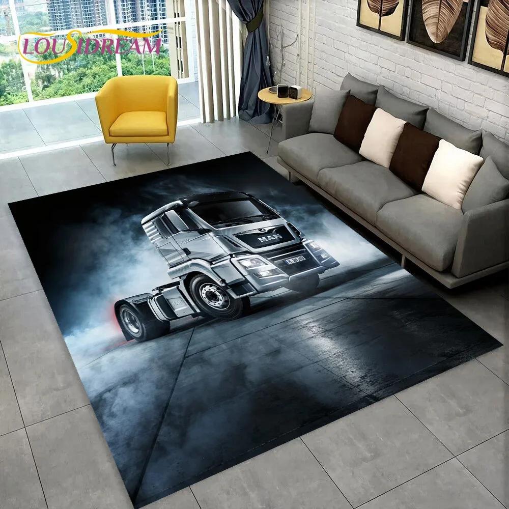 Latest MAN Truck Lorry 3D Printing Carpet Rug for Bedroom Living Room Home Sofa Decoration,Children Game Large Decor Floor Mat