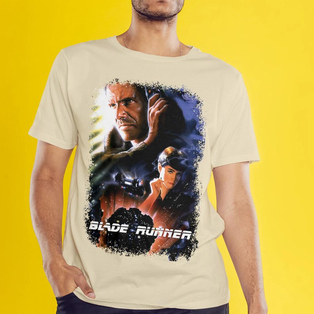 Blade Runner (1982) Movie Poster Style T-shirt All Season Vintage Pure Cotton T-shirt Men's and Women's Streetwear