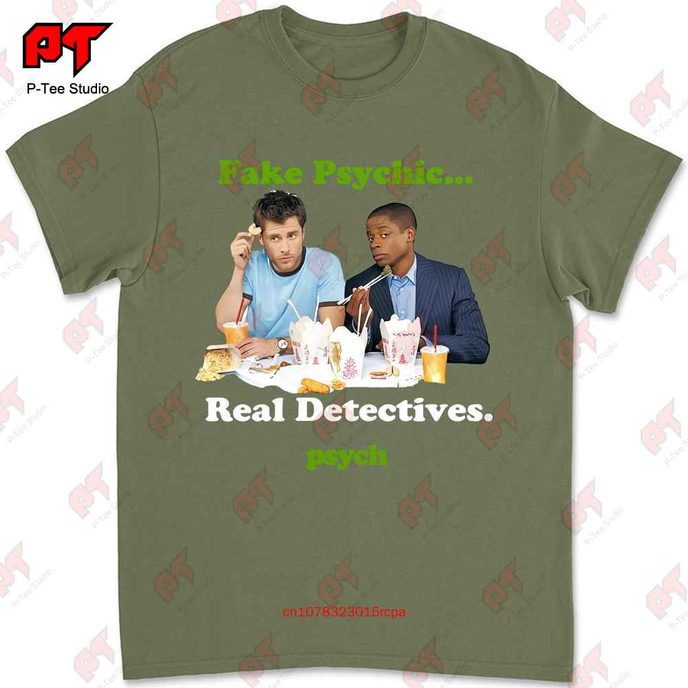 Psych Take Out Gus Shawn White Tshirt 3D47