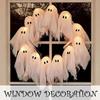 11 LED Lights LED Light-Up Wreath 35cm Halloween Wreath Funny Spooky Front Door Hanging Decor  Yard