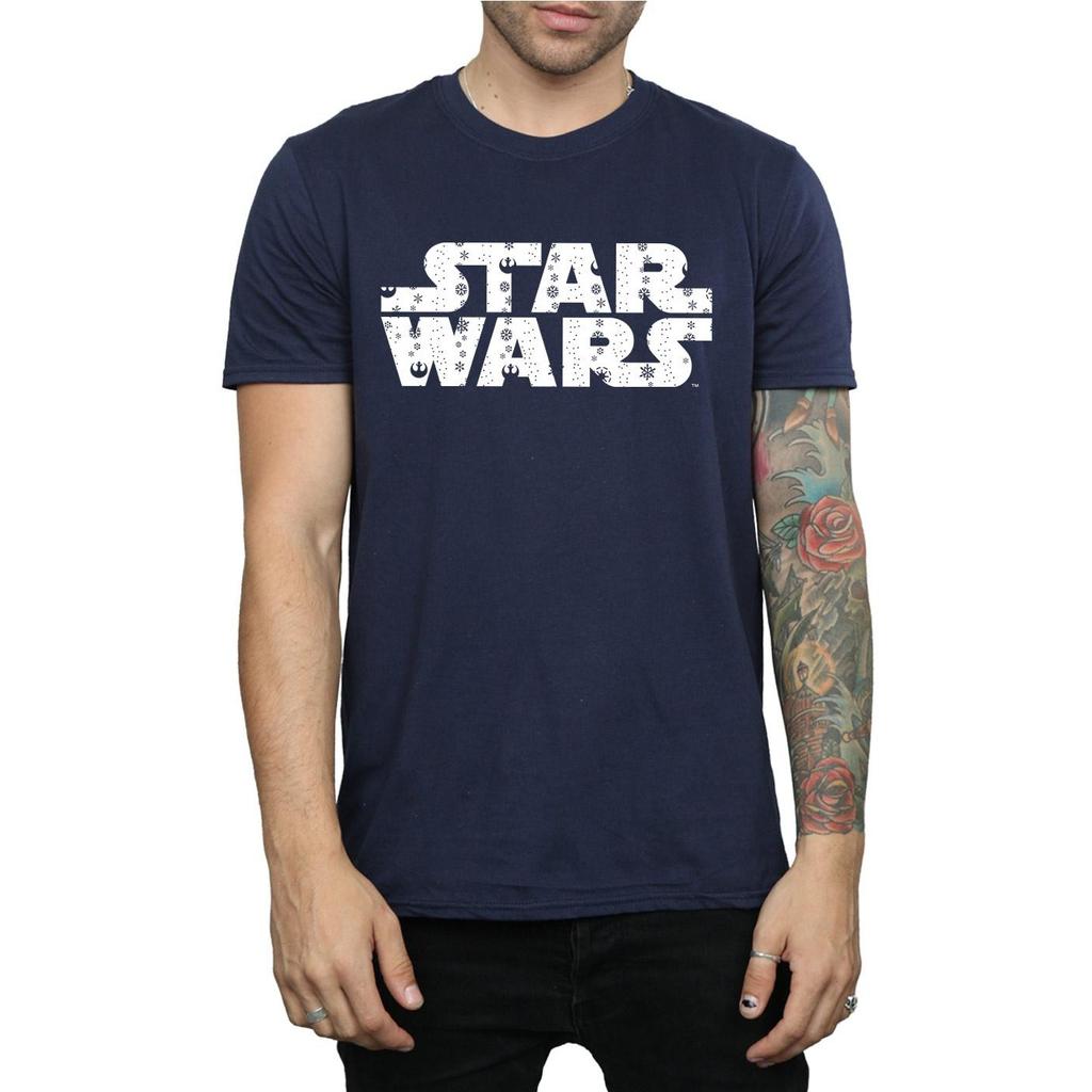 Star Wars Mens Christmas Logo T-Shirt
