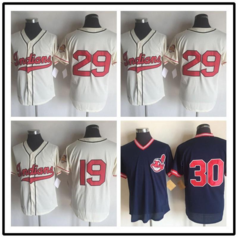 Vintage Cleveland Indians Baseball Jersey Unisex Embroidered Cotton Sport Top Wear