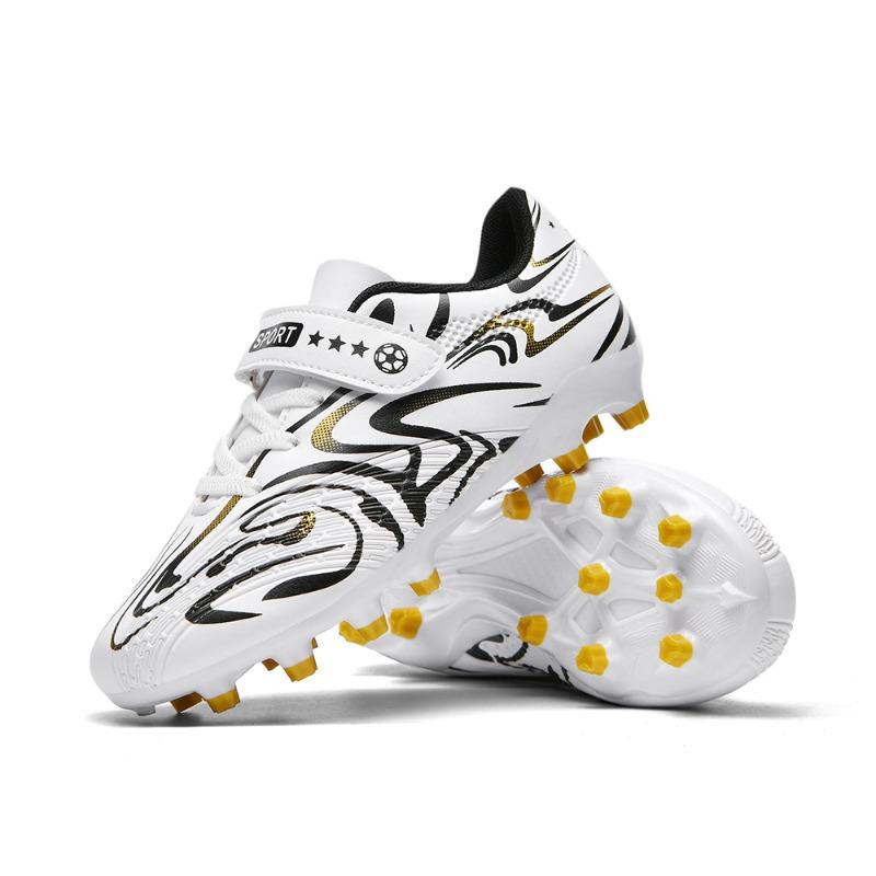 Детские футбольные бутсы для детей 30-38 лет, однотонные футбольные бутсы с волшебной клюшкой, тренировочные детские футбольные бутсы