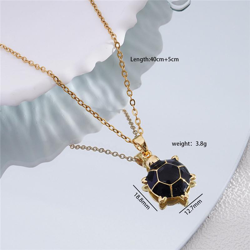 Cute Small Turtle Zircon Enamel Pendant Necklace Stainless Steel Chains Simple Animal Choker Jewelry Party Gift For Women Girls