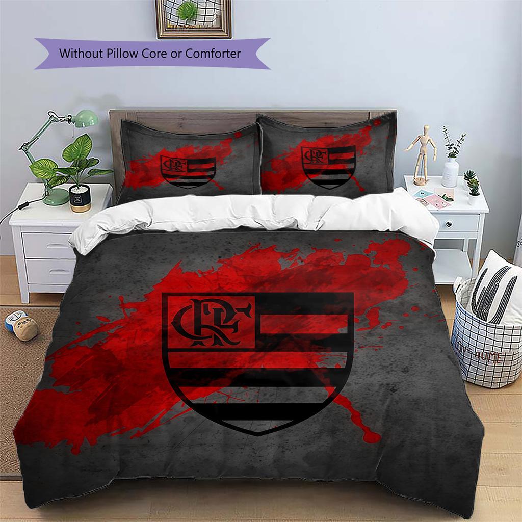 CR Flamengo Pattern Bedding Quilt Set Home Decoration Gift (1 * duvet cover + 2 * pillowcase without core)