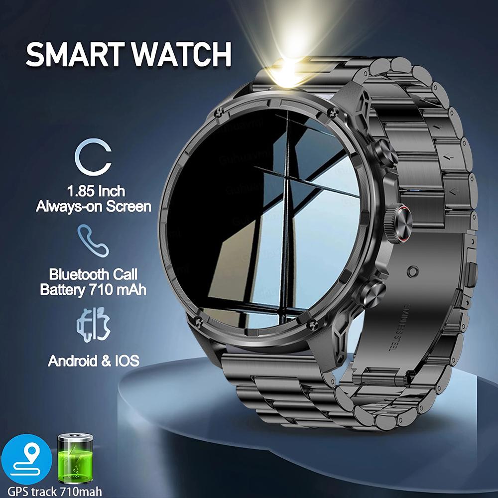 SACOSDING 1,85-дюймовые ультра HD умные часы с фонариком Bluetooth Call 710 мАч большой аккумулятор спортивный фитнес-трекер умные часы для Huawei Xiaomi