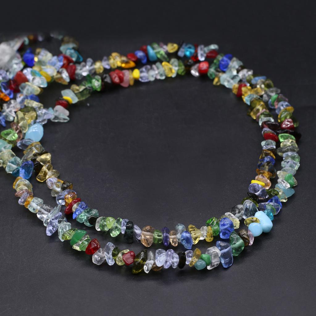 1 нить, бусины из целебного кристалла из щебня, 7 мм, натуральный камень, свободные бусины-разделители для изготовления ювелирных изделий, ожерелья, браслета, аксессуары, длина 80 см