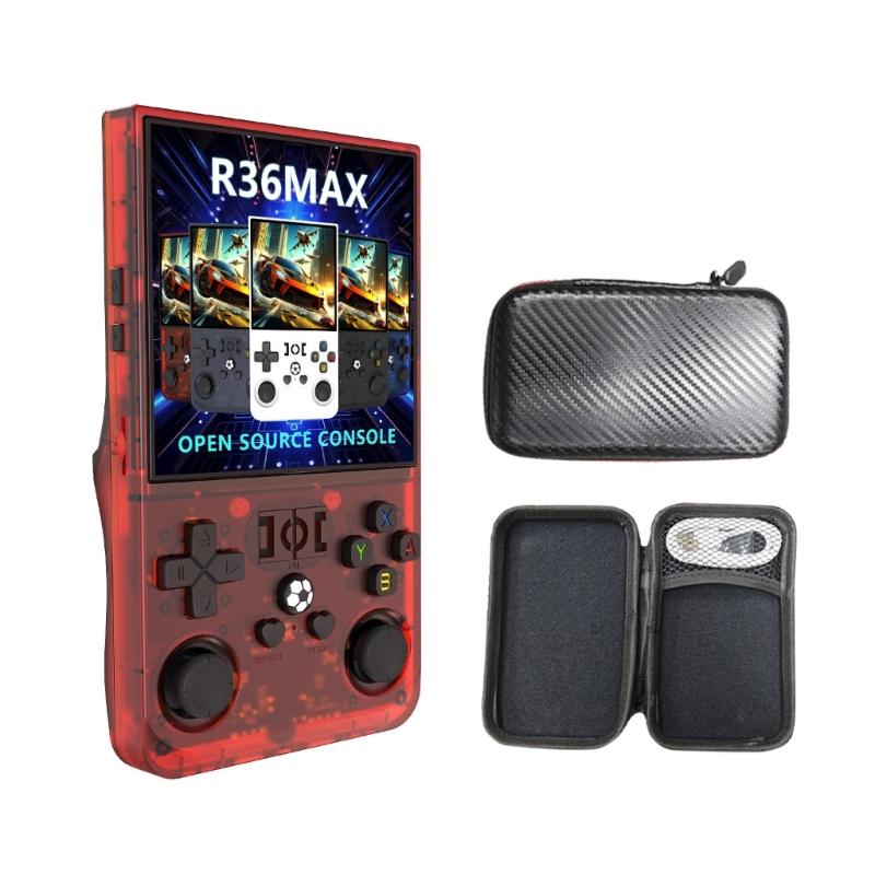 Игровая консоль R36Max с открытым исходным кодом, 4-дюймовый IPS-экран, портативная, игровая, на системе Linux, карманный игровой плеер, подарок для детей
