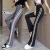 Women's Summer Slim Fit Leggings High Waisted Slim Fit Side White Stripe Women's Pants Women Wearing Micro Flared Pants Barbie Pants