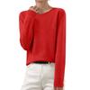 Women's Autumn And Winter Fashion Long-sleeved Basic Crew-neck Loose Pullover Sweater Top