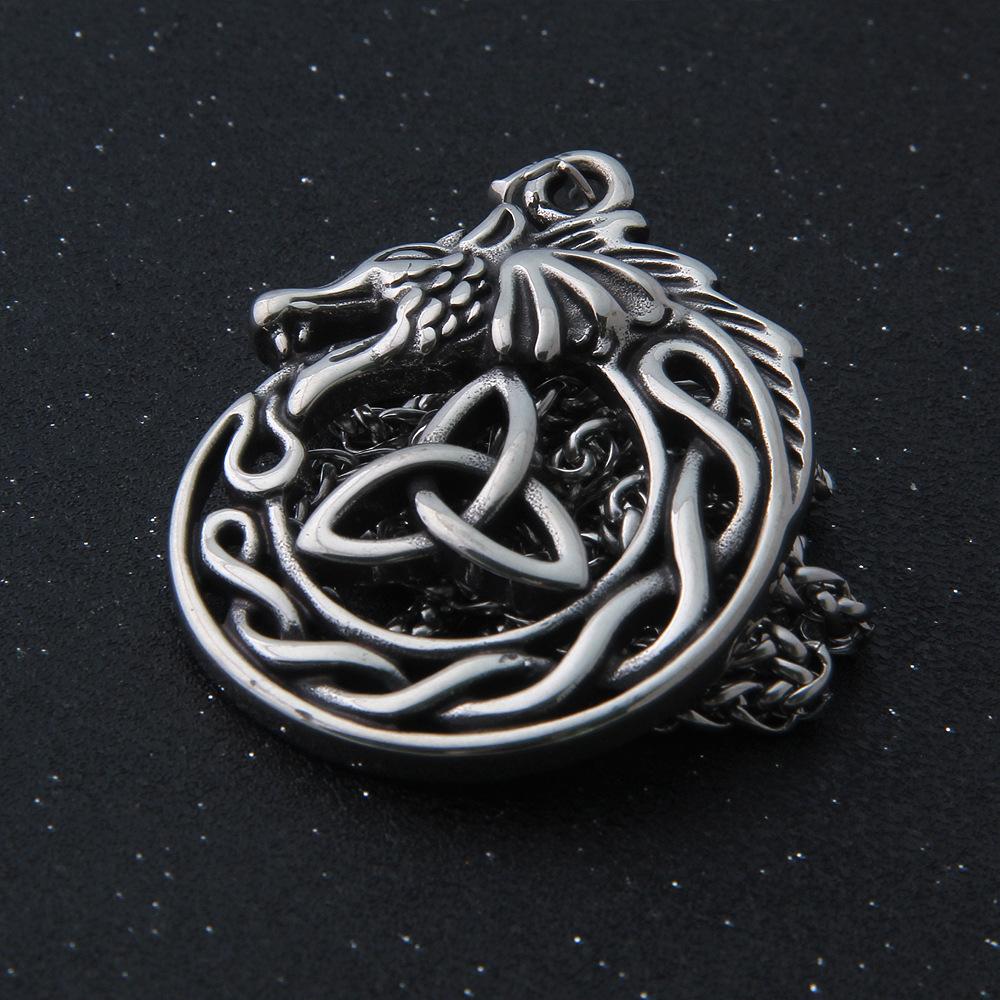 Новый кулон из нержавеющей стали с скандинавским кельтским узлом, подвеска в виде викинга и волка для мужчин, амулет, ювелирные изделия