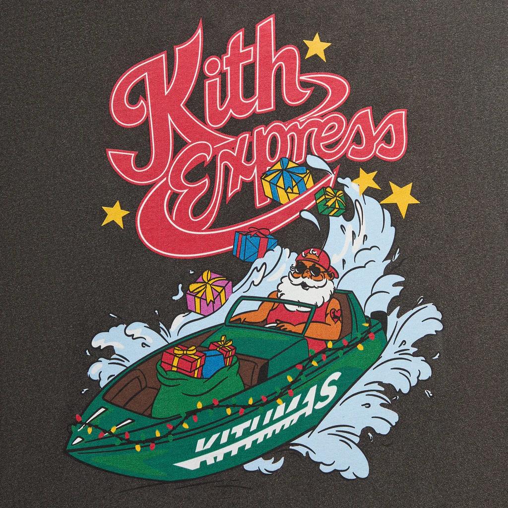 Kith Kithmas Express Jones Винтажная футболка Черный Мужские топы KHM034415-001