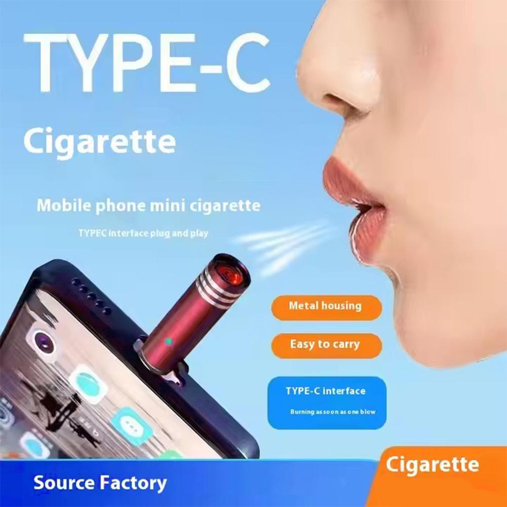 1Pcs Multifunctional Mini Rechargeable Lighter Portable Wireless Ignition Smart Type-C Charging Compact Metal Design Lighter