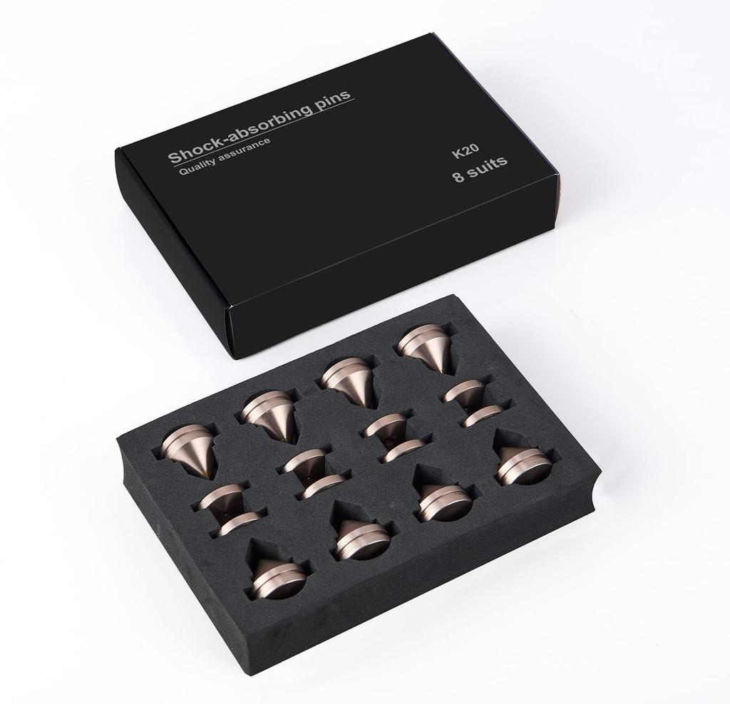 Подставки для колонок Pailvens Speaker 8 с 16 металлическими шипами для улучшения качества звука и снижения вибрации, золотые изоляторы.