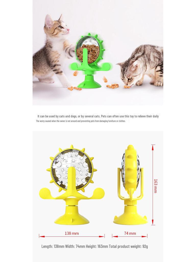Pet Toys: Small Puppy Teaser & Cat Slow Feeder Windmill