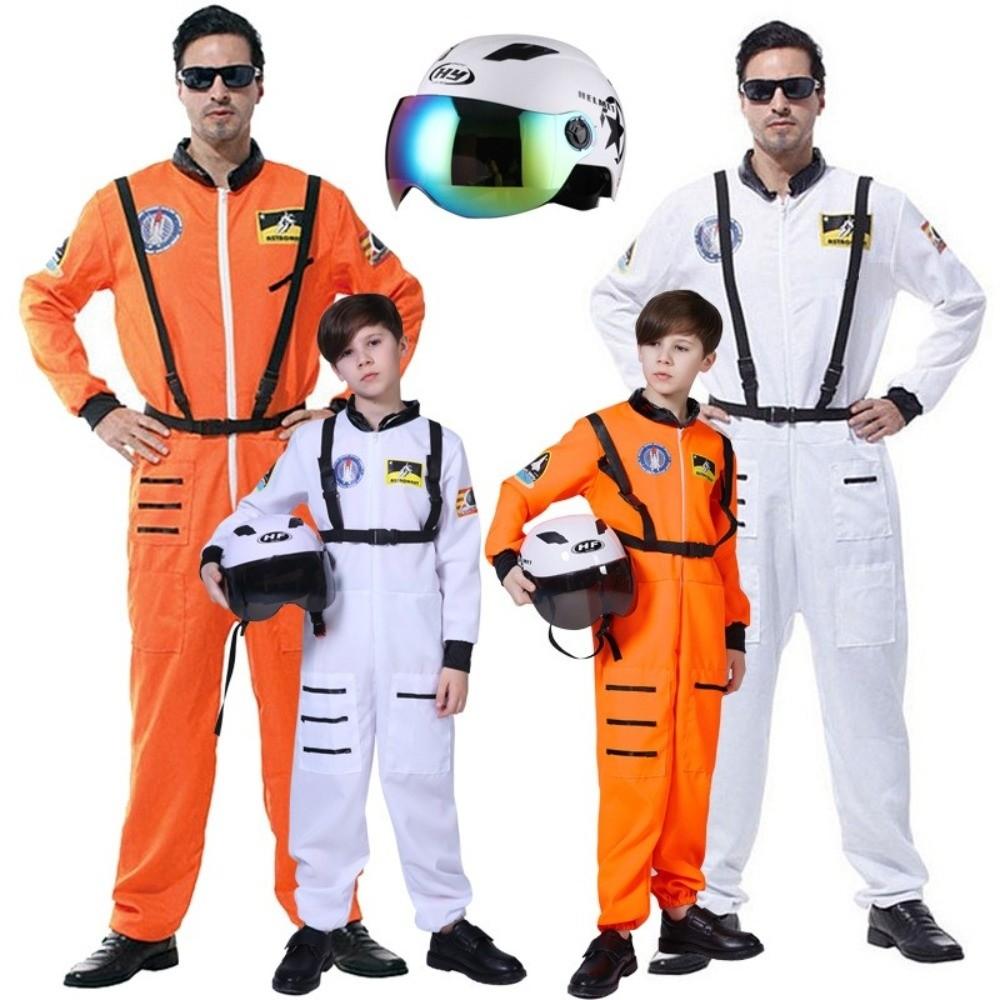 Strap Spaceman Jumpsuit Zip Closure Spacesuit Outfit Astronaut Costume Bodysuit Halloween Party