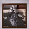 5D Diamond Diy Cross Stitch Cat and Tiger Reflections Home Decoration Painting Background Wall Art W