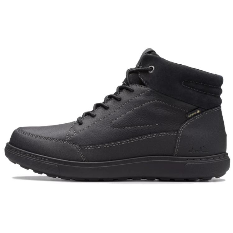 Clarks Кожаные Нескользящие Модные Ботильоны Мужские ботинки Черные 26180204