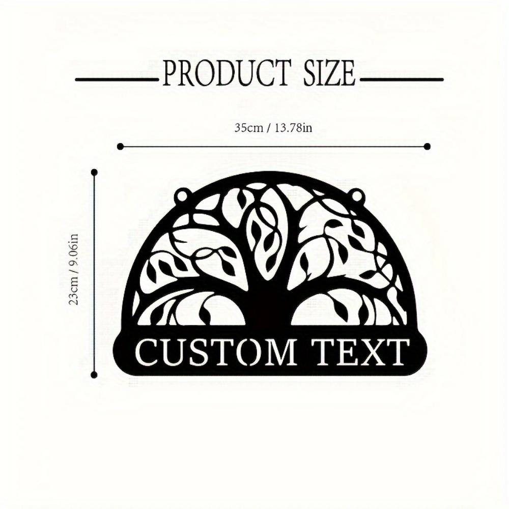 Custom Metal Family Name Sign Tree of Life Design Rust Proof Outdoor Wall Decor