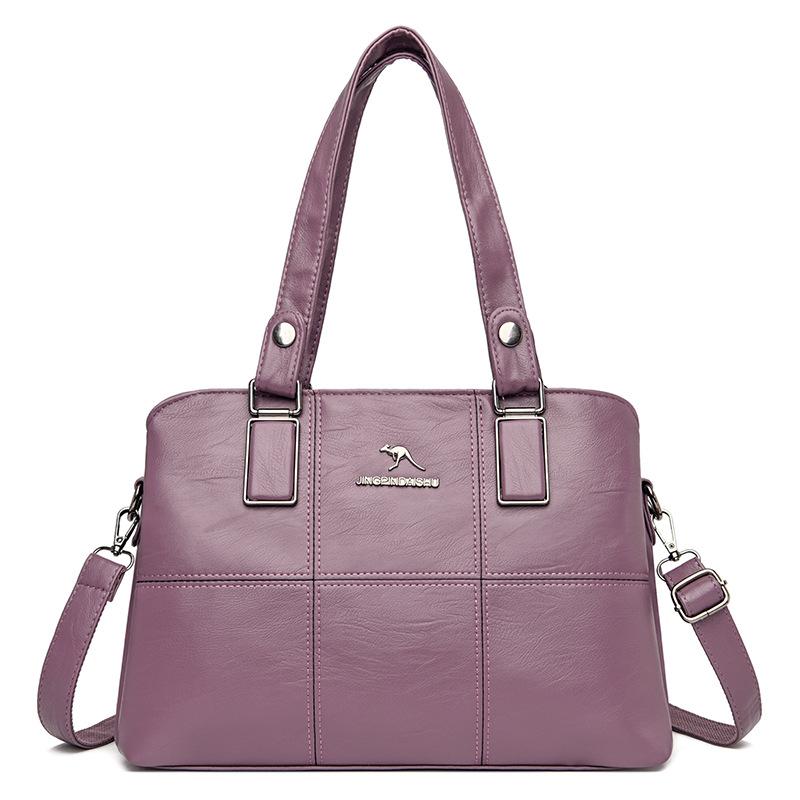 European and American Trendy Street Retro Women's Handbags Large Capacity Tote Bag Solid Color Casual Women's Shoulder Bag