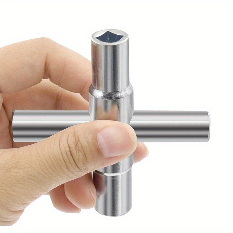 4 в 1 Серебряный крестообразный ключ, крановый ключ, инструмент для затяжки кранов, ручной ключ для ванной комнаты, бытовые инструменты