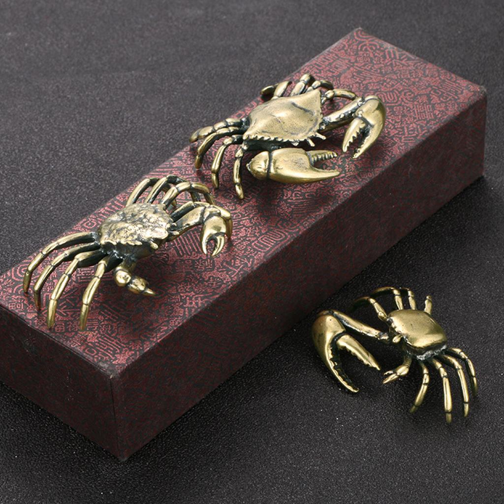 Элегантная латунная скульптура краба Реалистичная детализация Статуэтка краба для коллекционеров и любителей декора Настольный аксессуар