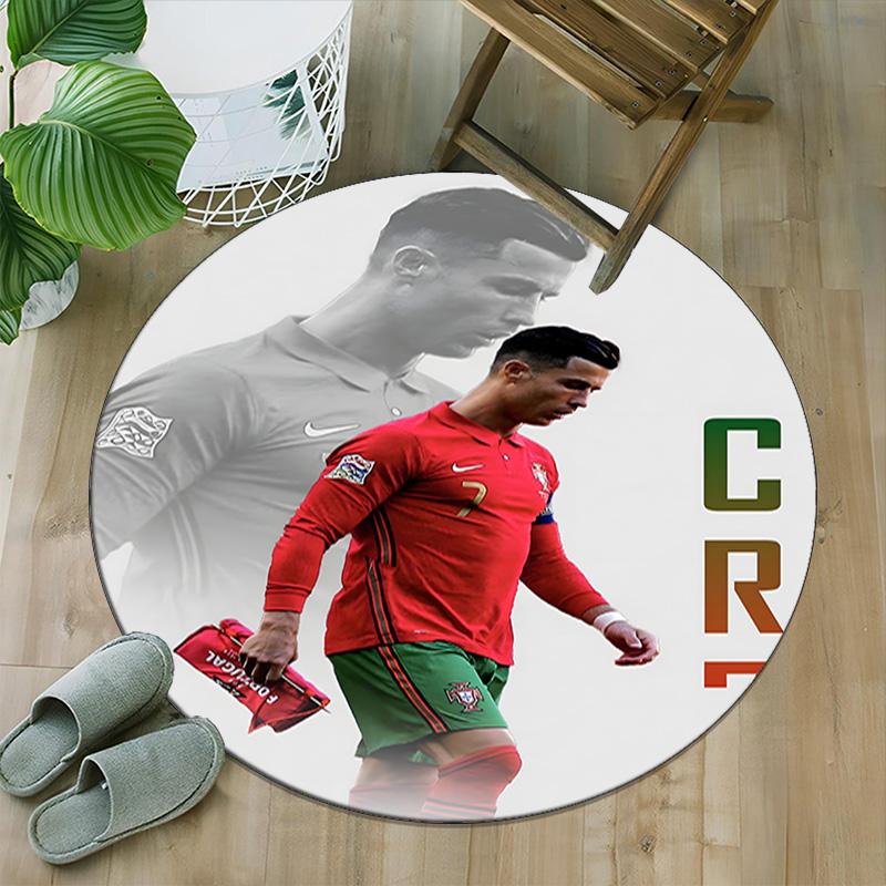 1pc Number 7 Soccer5 Carpet, Round Rug, Comfortable, Suitable for Entryways, Living Rooms, Office, And Bedrooms, Christmas Decoration