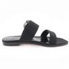 Pristine MANOLO BLAHNIK Sandals TITUBAFLAT Bijoux black silk 38 665.99WTIFCRE010 Used