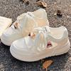 College Style Thick-soled Cartoon Little White Shoes Women's New Mesh Breathable Casual Shoes Versatile Board Shoes