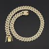 14mm Wide Diamond Rhombus Cuban Chain Necklace - Double Row Hip Hop Jewelry