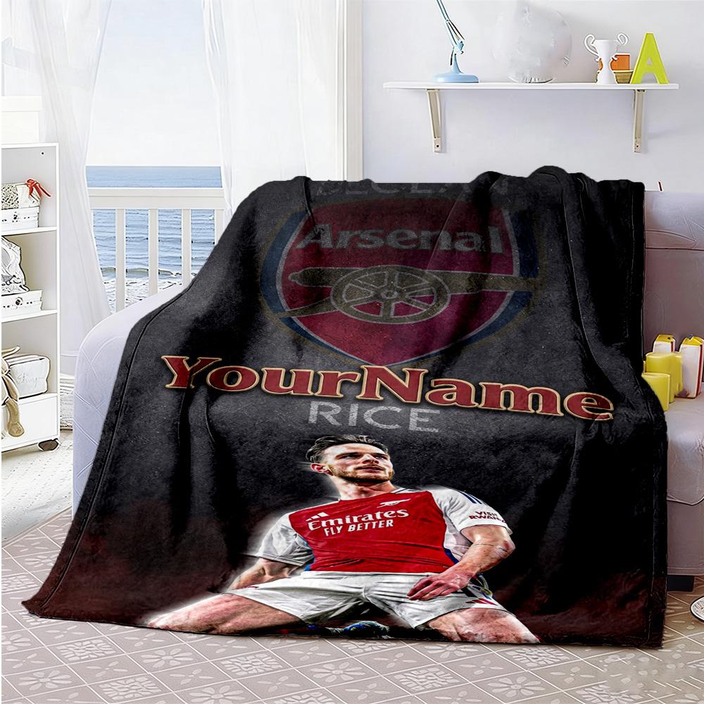 Arsenal Personalized Text Blanket Multi-purpose Personalized Blanket Durable Comfort Throw For Couch Home Decor Office Picnics All-Season Use