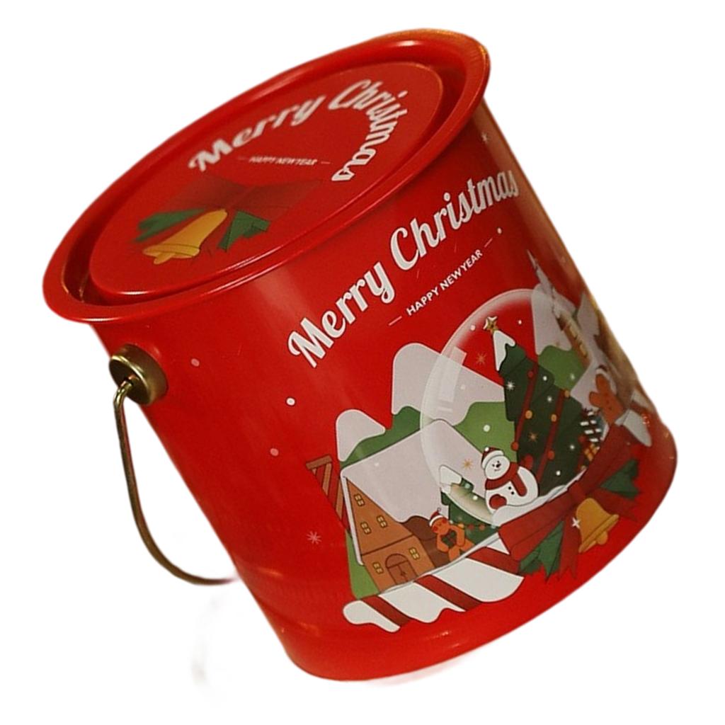 Durable Tin Christmas Gift Box Circular Design For Holiday Parties Home Storage And Personalized DIY Decorations