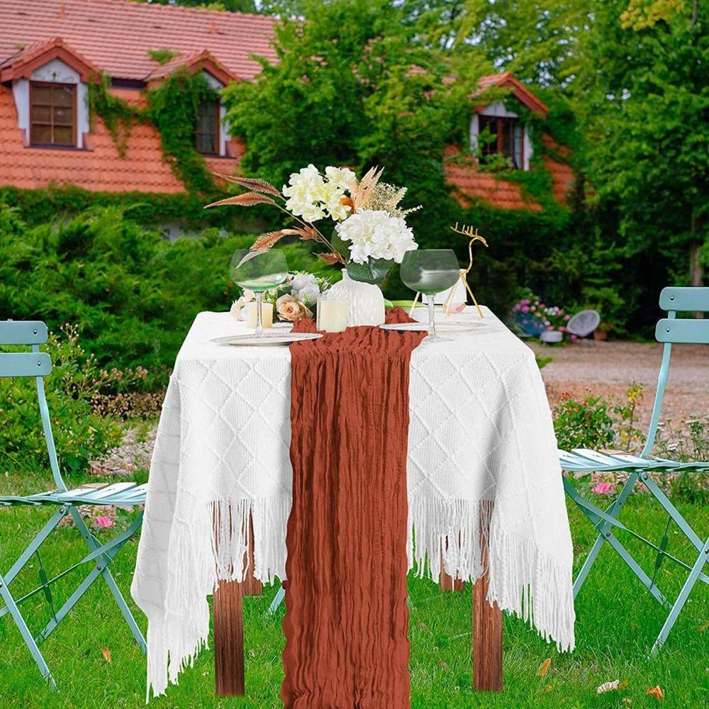 90x180/300cm Gauze Tablecloth Rustic Country Cheesecloth Table Setting  Dinning Decor