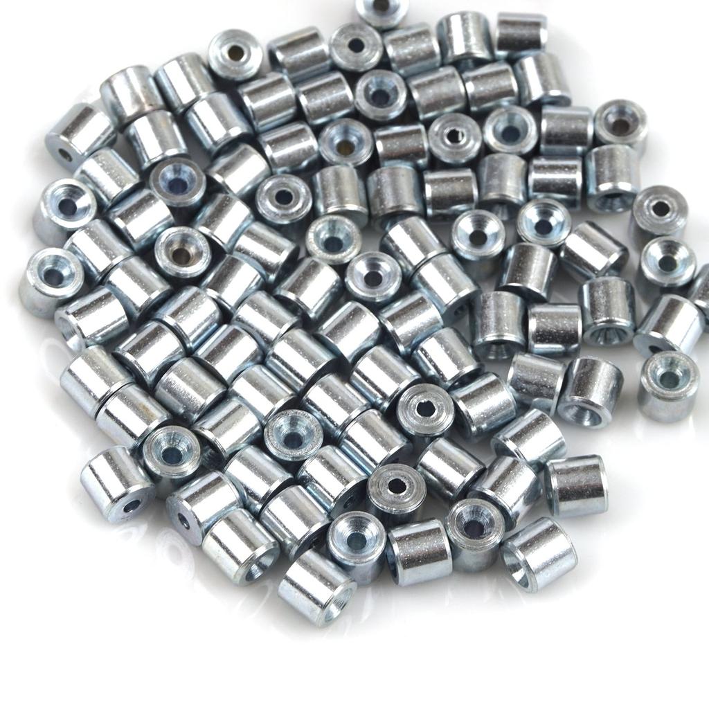 BCR002 100 PCS Car Window Regulator Winder Repair Steel Cable Wire Rope End Fitting Pin Stop Sleeve Crimp Rivet 5x4.5/1.6 Mm