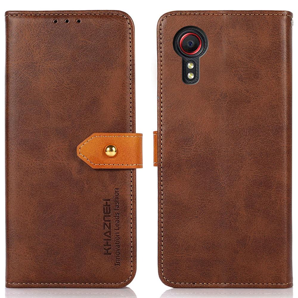 Кожаный чехол-кошелек для Samsung Galaxy Xcover7, золотая пряжка, магнитная застежка